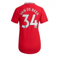 Fotbalové Dres Manchester United Donny van de Beek #34 Dámské Domácí 2022-23 Krátký Rukáv